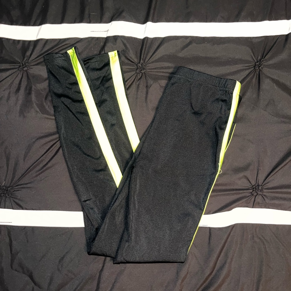 Kids Black and Neon Green Leggings